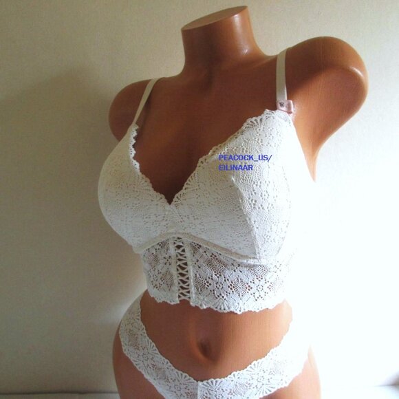 38D Victoria's Secret Push-Up Wireless Lace Bra Top Coconut White - Picture 1 of 8